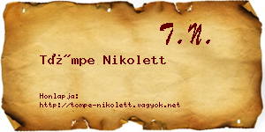 Tömpe Nikolett névjegykártya