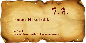 Tömpe Nikolett névjegykártya